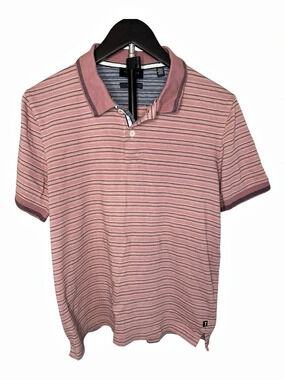 Ted Baker Striped Polo in Pink & Black Size 4 (Large)